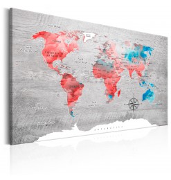 Cuadro - World Map: Red Roam