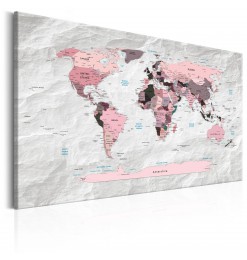 Cuadro - World Map: Pink...