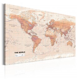 Cuadro - World Map: Orange...