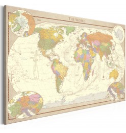 Cuadro - Cream World Map