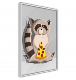 Póster - Racoon Eating Pizza