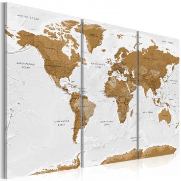Cuadro - World Map: White...