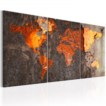 Cuadro - World Map: Rusty...