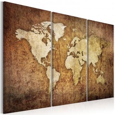 Cuadro - World Map: Brown...